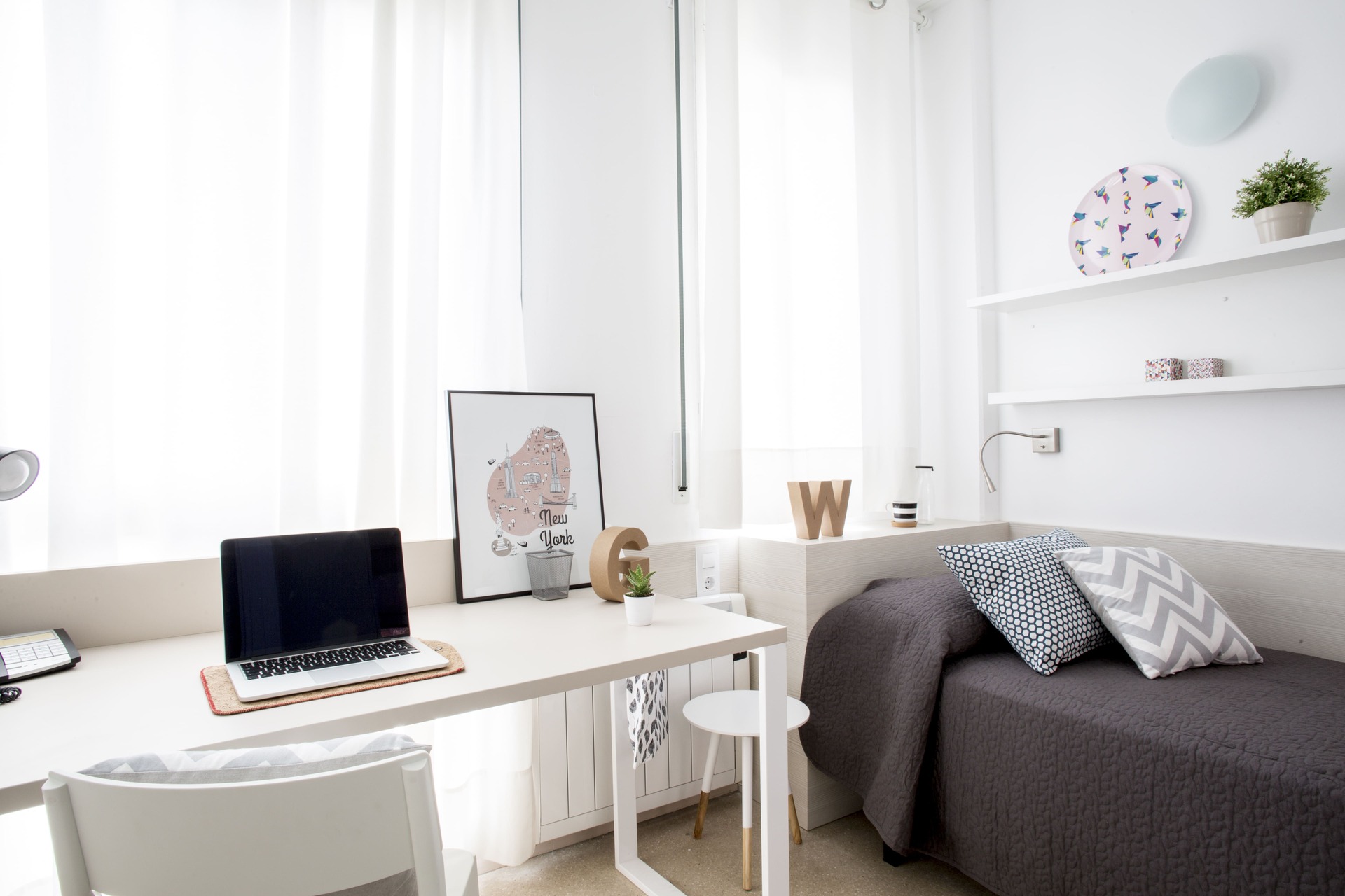 habitación individual con cocina compartida